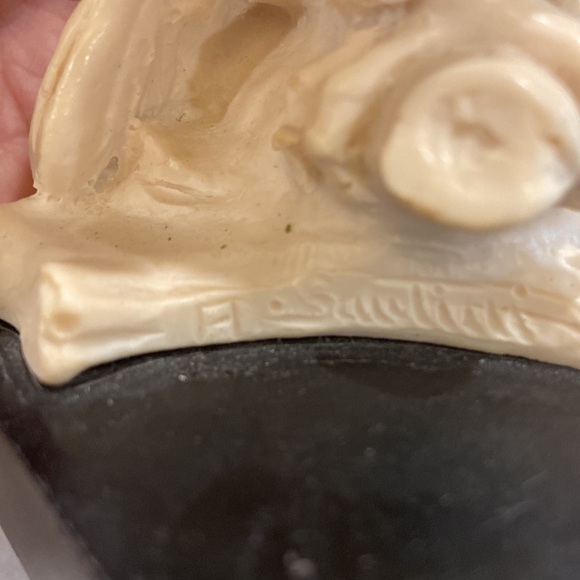 Vintage A. Santini  Owl Sculpture on Black Base - Made in Italy Signed - Picture 3 of 11